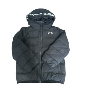 Under Armour Coat Puffer Hooded Size 5 Black X-Small